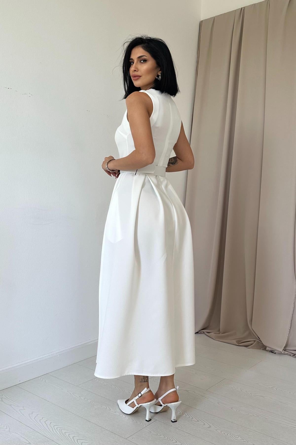 Halter Neck Flared Dress