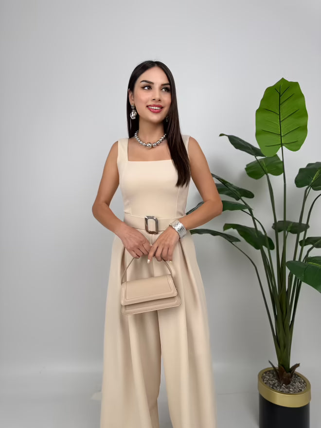Elegant Tailored Sleeveless Jumpsuit