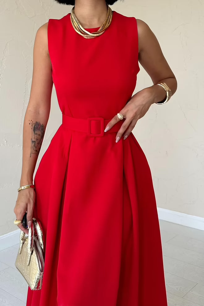 Halter Neck Flared Dress
