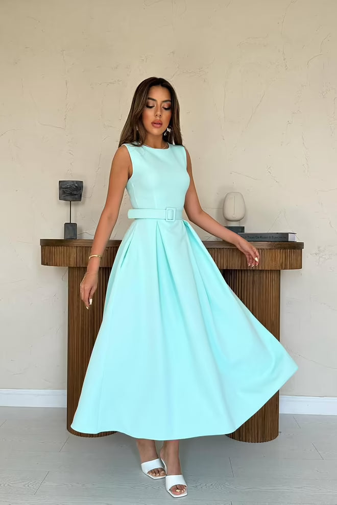 Halter Neck Flared Dress