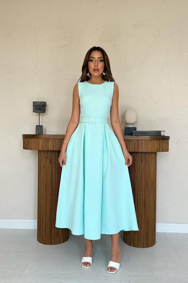 Halter Neck Flared Dress