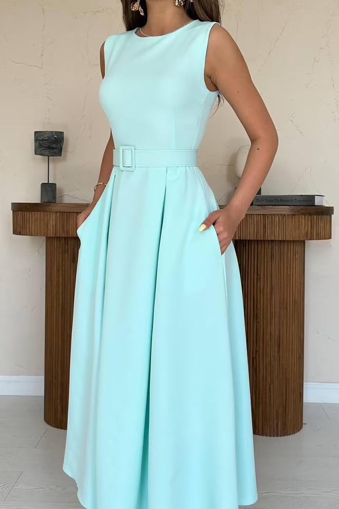 Halter Neck Flared Dress