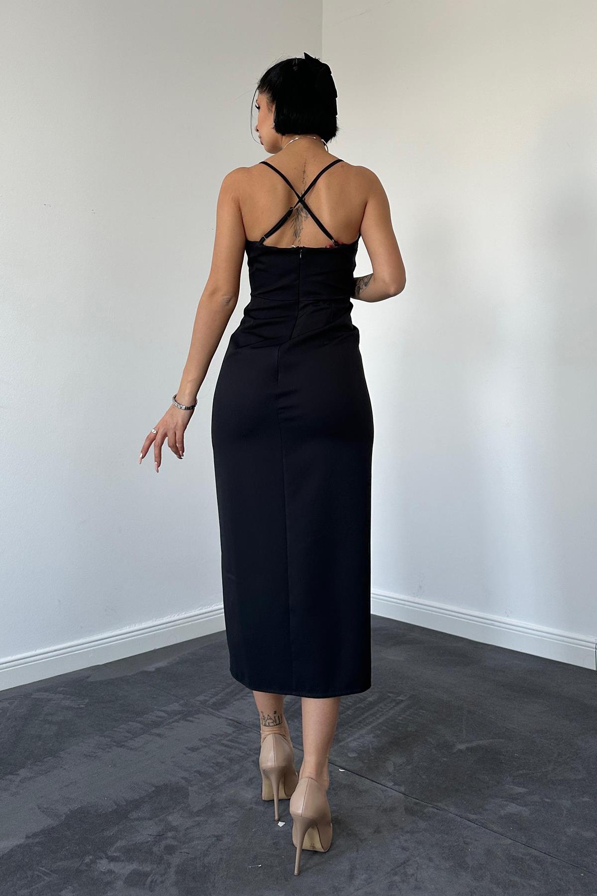 Low Back Dress - Black
