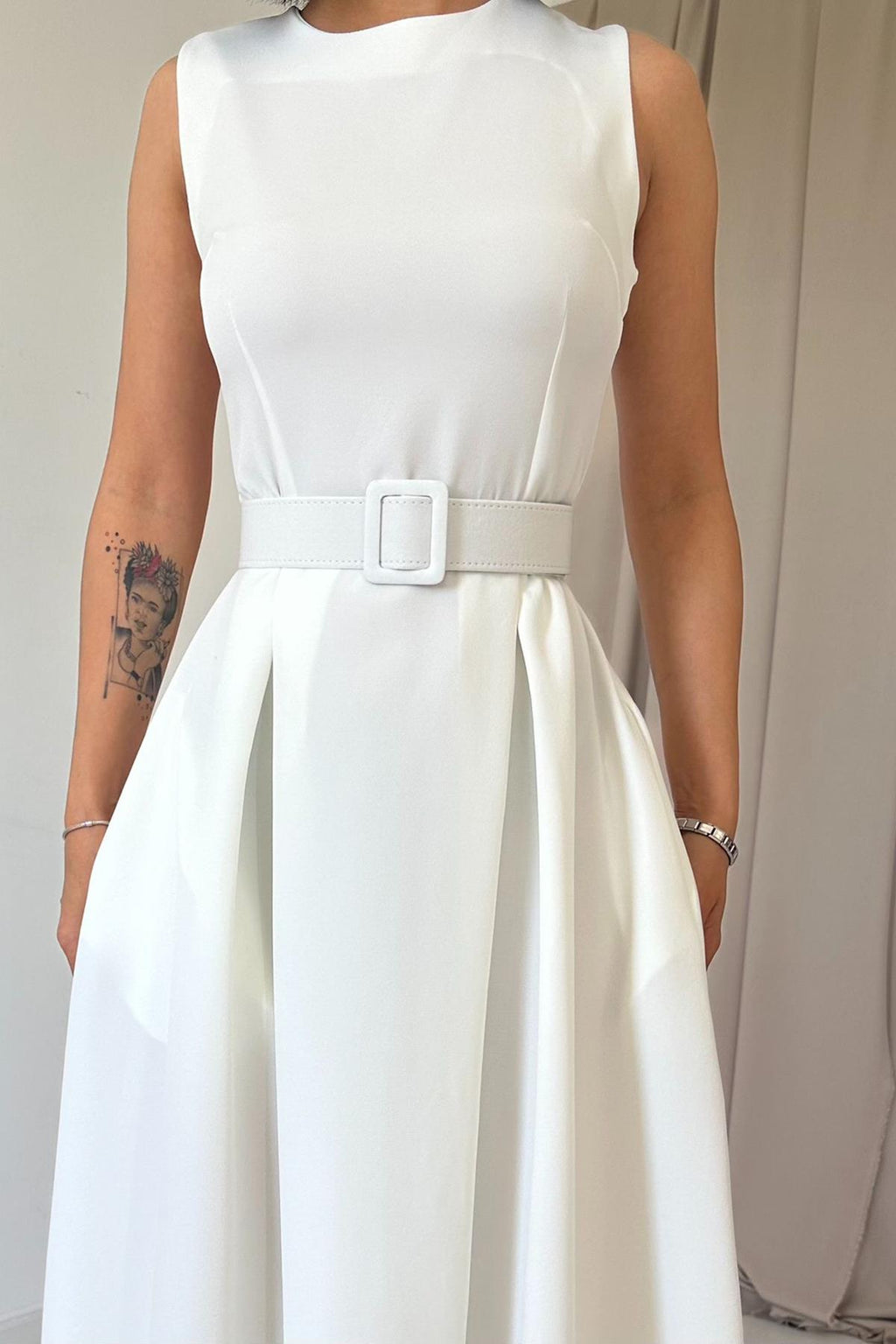 Halter Neck Flared Dress