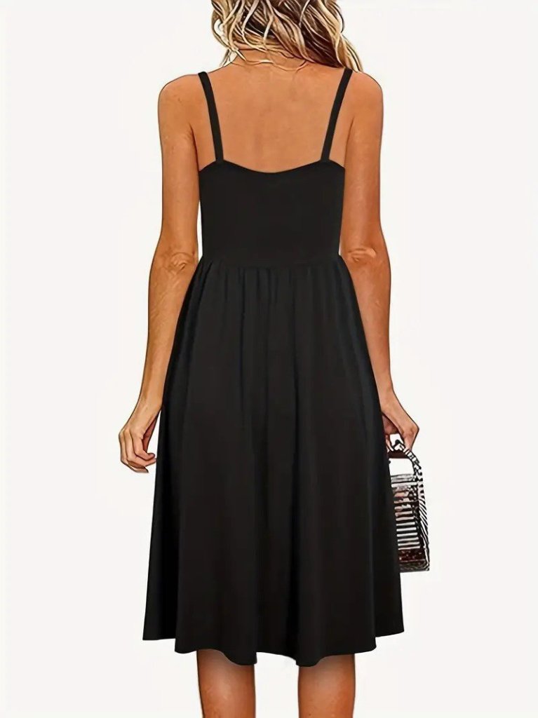 Women's V-Neck Short Viscose Dress With Rope Strap