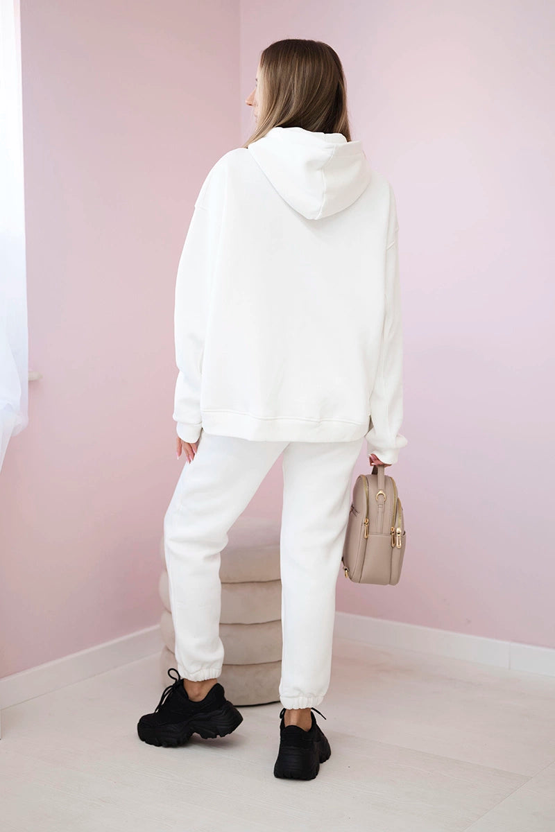 Insulated cotton set, sweatshirt with embroidery + pants