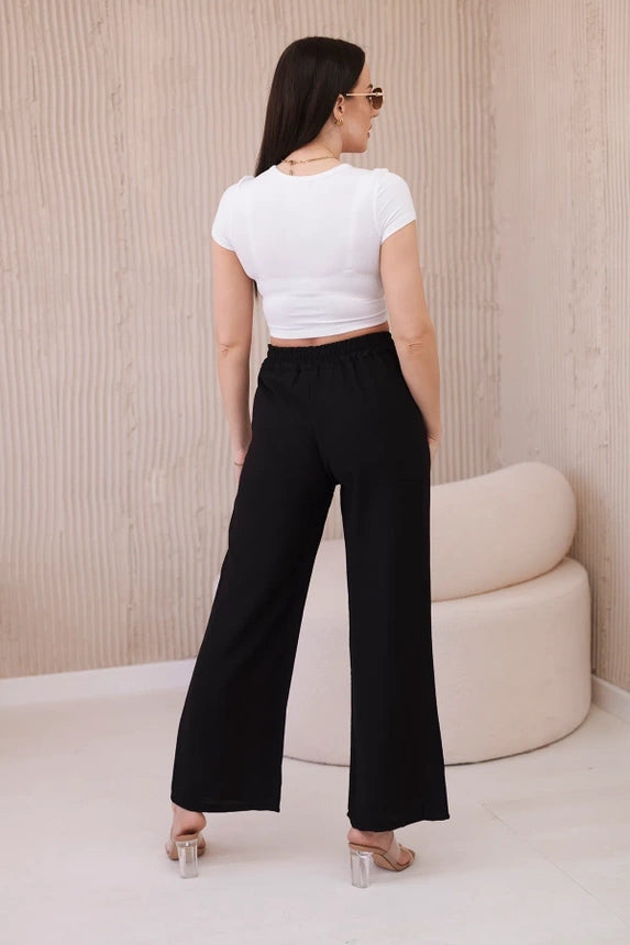 Viscose wide-leg trousers