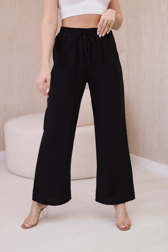 Viscose wide-leg trousers