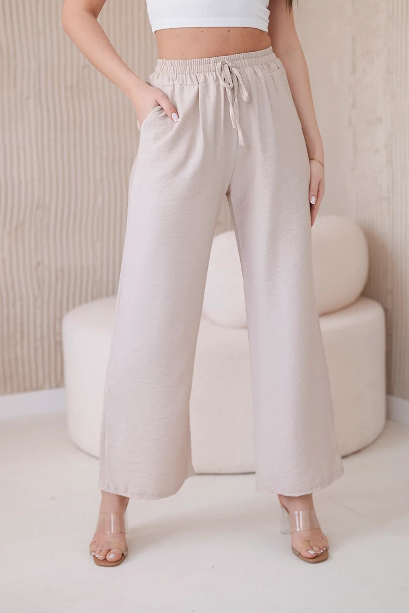 Viscose wide-leg trousers